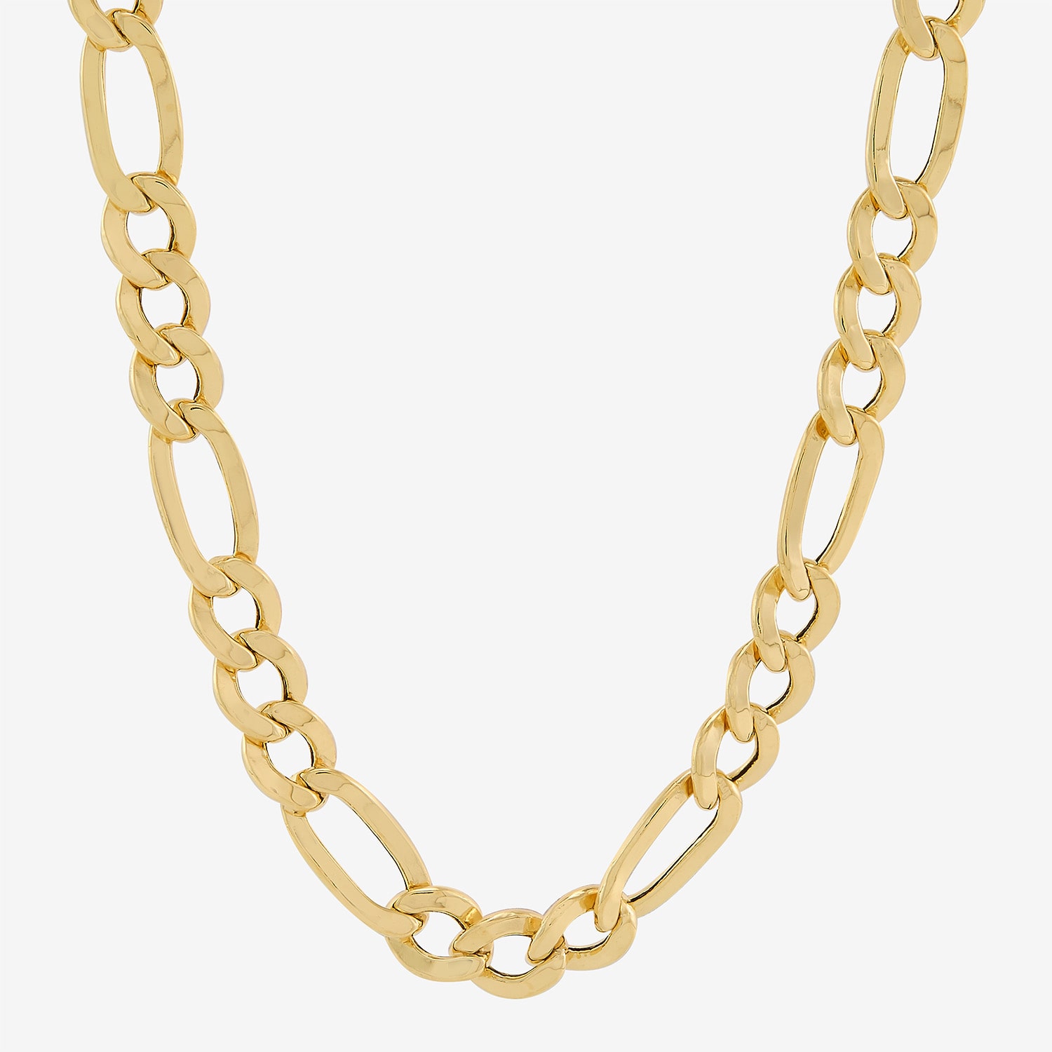 Bonded Brilliance Womens 14K Gold Bonded With Sterling Silver 22 Inch Figaro Chain Necklace