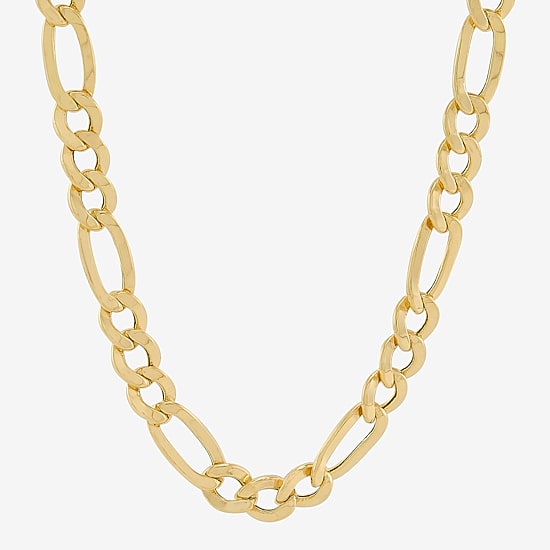 Bonded Brilliance Womens 14K Gold Bonded With Sterling Silver 22 Inch Figaro Chain Necklace