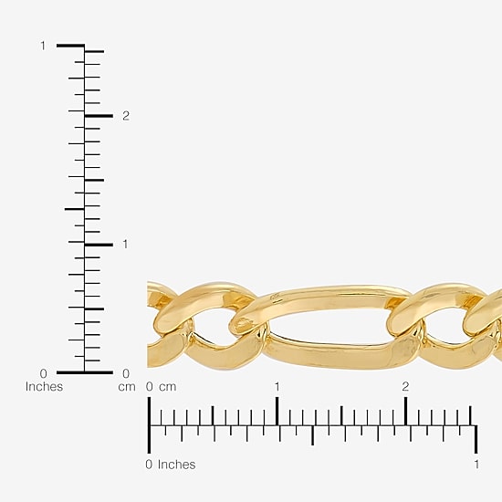 Bonded Brilliance Womens 14K Gold Bonded With Sterling Silver 20 Inch Figaro Chain Necklace