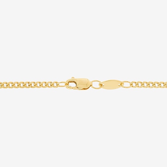 Bonded Brilliance Womens 14K Gold Bonded With Sterling Silver 18 Inch Cuban Chain Necklace