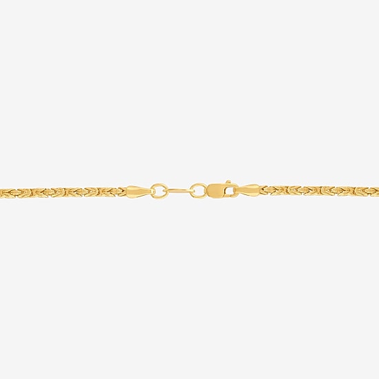 Bonded Brilliance Unisex Adult 14K Gold Bonded With Sterling Silver 22 Inch Byzantine Chain Necklace