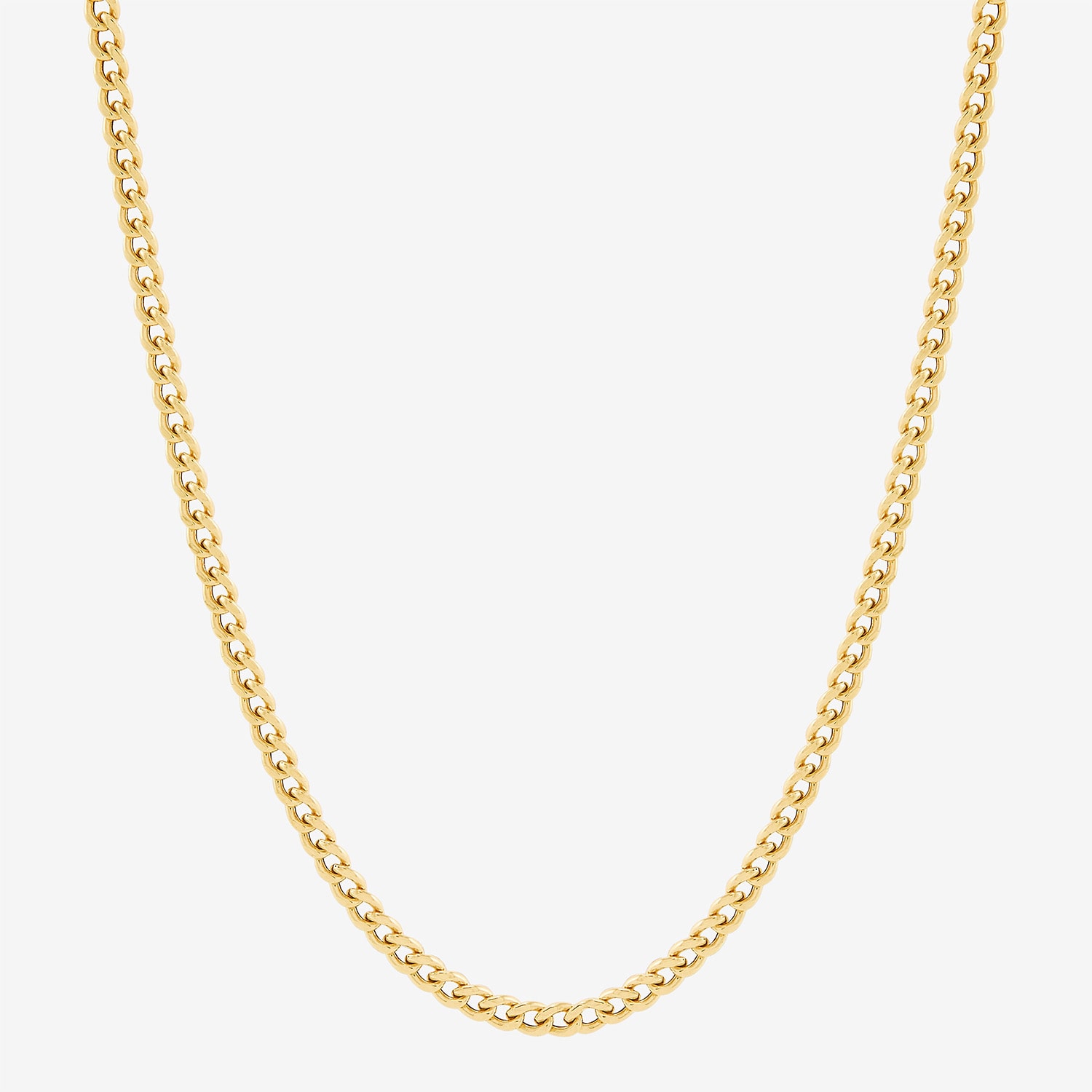 Bonded Brilliance Womens 14K Gold Bonded With Sterling Silver 18 Inch Cuban Chain Necklace