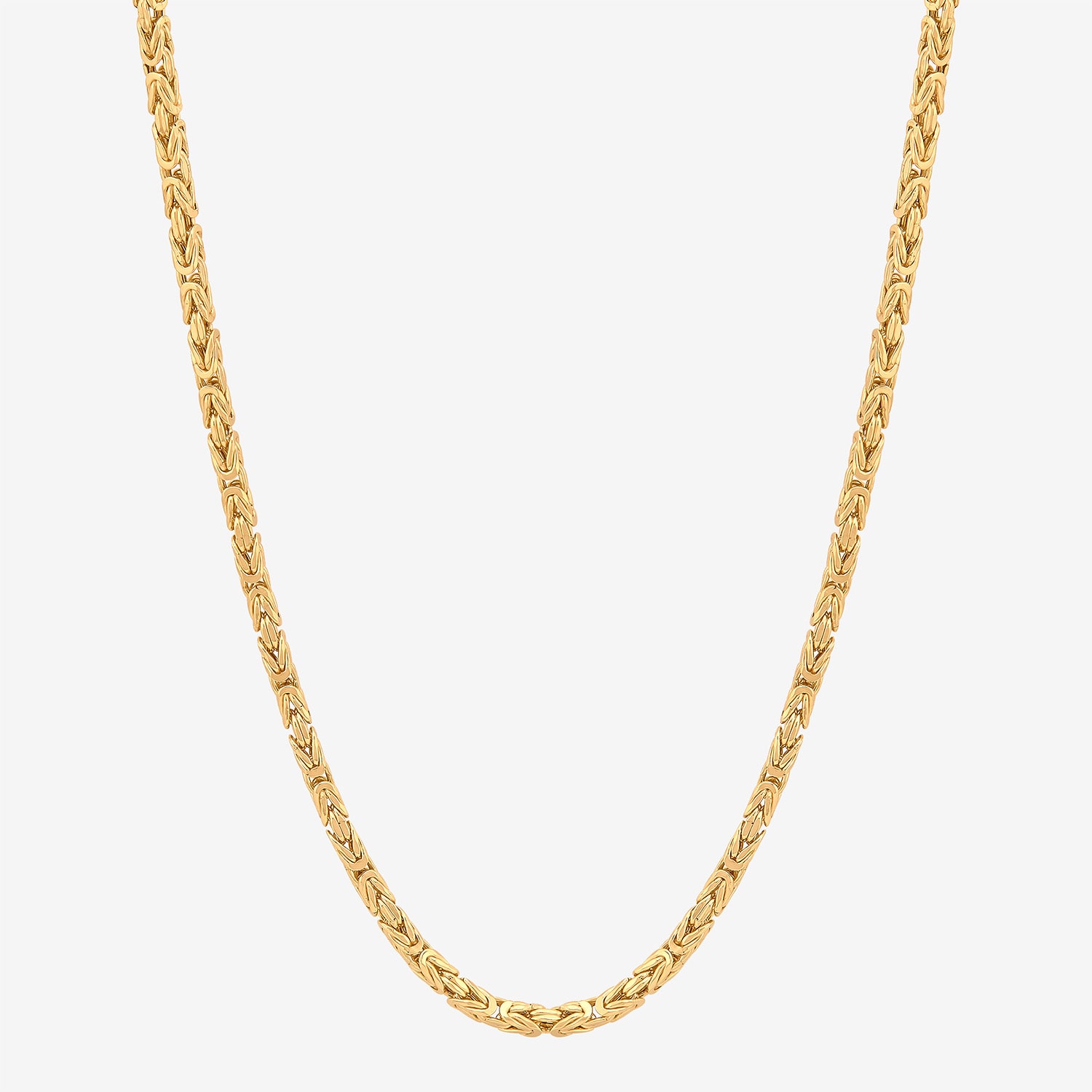 Bonded Brilliance Unisex Adult 14K Gold Bonded With Sterling Silver 22 Inch Byzantine Chain Necklace