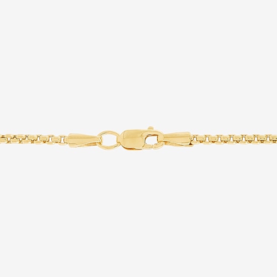 Bonded Brilliance Womens 14K Gold Bonded With Sterling Silver 18 Inch Box Chain Necklace