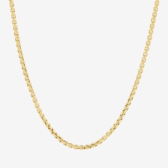 Bonded Brilliance Womens 14K Gold Bonded With Sterling Silver 18 Inch Box Chain Necklace