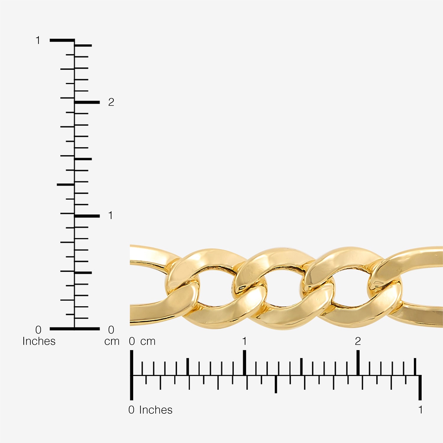 Bonded Brilliance Womens 14K Gold Bonded With Sterling Silver 8 1/2 Inch Figaro Chain Bracelet