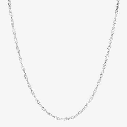 Limited Quantities! Womens 14K Gold 18 Inch Singapore Chain Necklace, One Size, White