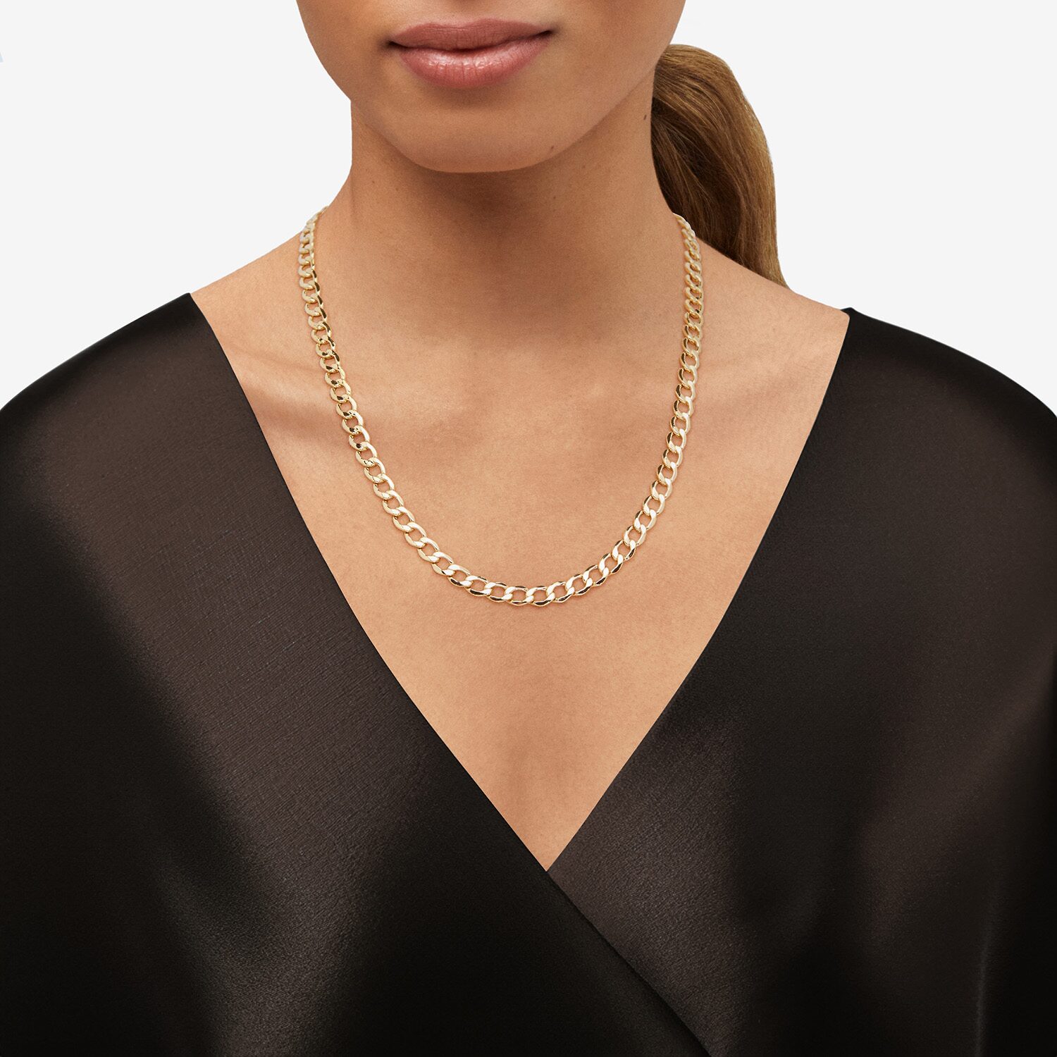 Bonded Brilliance Unisex Adult 14K Gold Bonded With Sterling Silver 22 Inch Cuban Chain Necklace