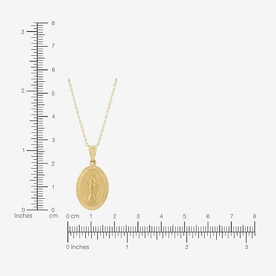 Bonded Brilliance Virgin Mary Womens 14K Gold Bonded With Sterling Silver Oval 18 Inch Pendant Necklace