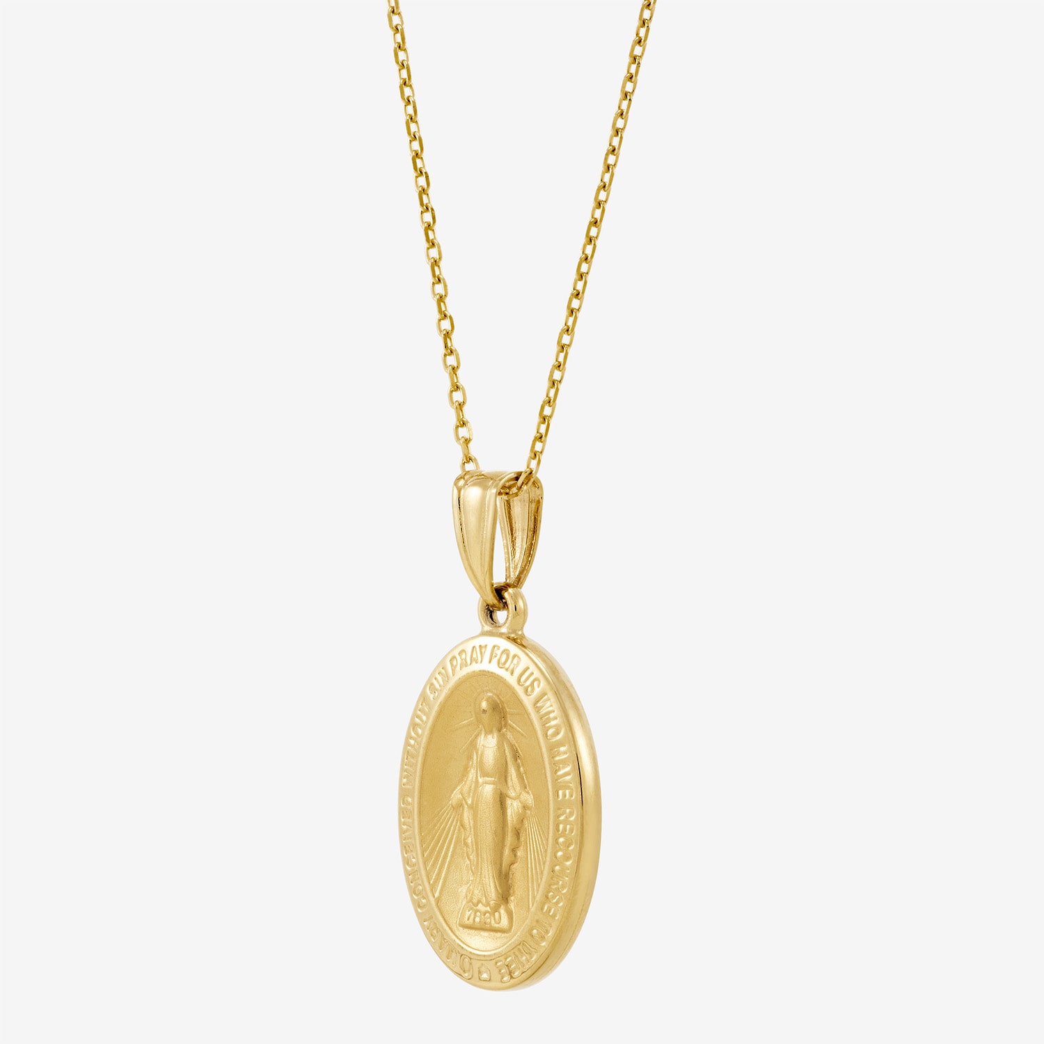 Bonded Brilliance Virgin Mary Womens 14K Gold Bonded With Sterling Silver Oval 18 Inch Pendant Necklace