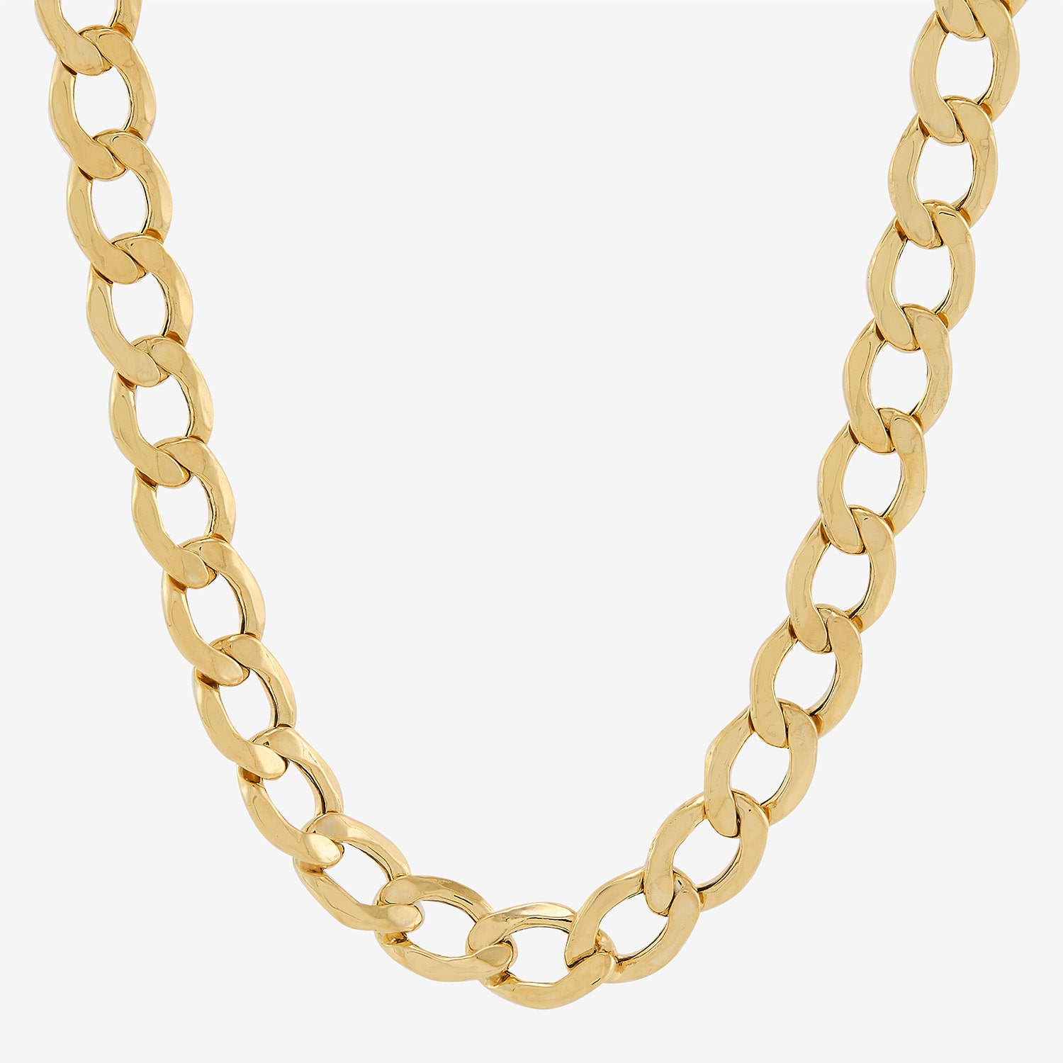 Bonded Brilliance Unisex Adult 14K Gold Bonded With Sterling Silver 22 Inch Cuban Chain Necklace