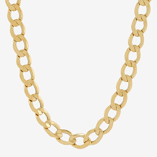 Bonded Brilliance Unisex Adult 14K Gold Bonded With Sterling Silver 22 Inch Cuban Chain Necklace