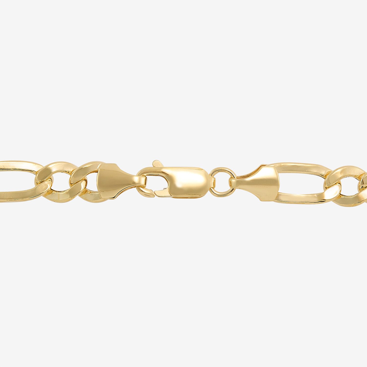 Bonded Brilliance Womens 14K Gold Bonded With Sterling Silver 8 1/2 Inch Figaro Chain Bracelet