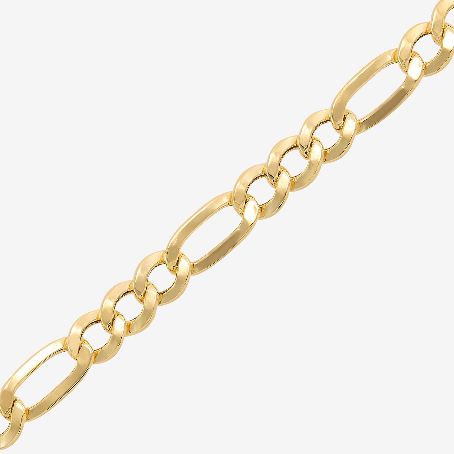 Bonded Brilliance Womens 14K Gold Bonded With Sterling Silver 8 1/2 Inch Figaro Chain Bracelet