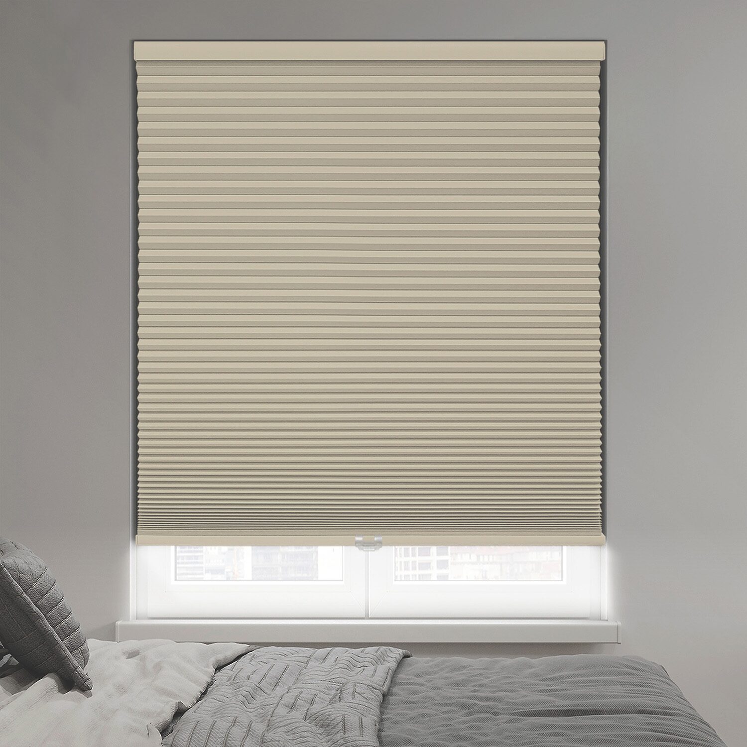 Eco Estates Ez Stick No Tool 1.5" Cut-To-Width Cordless 100% Blackout Cellular Shade