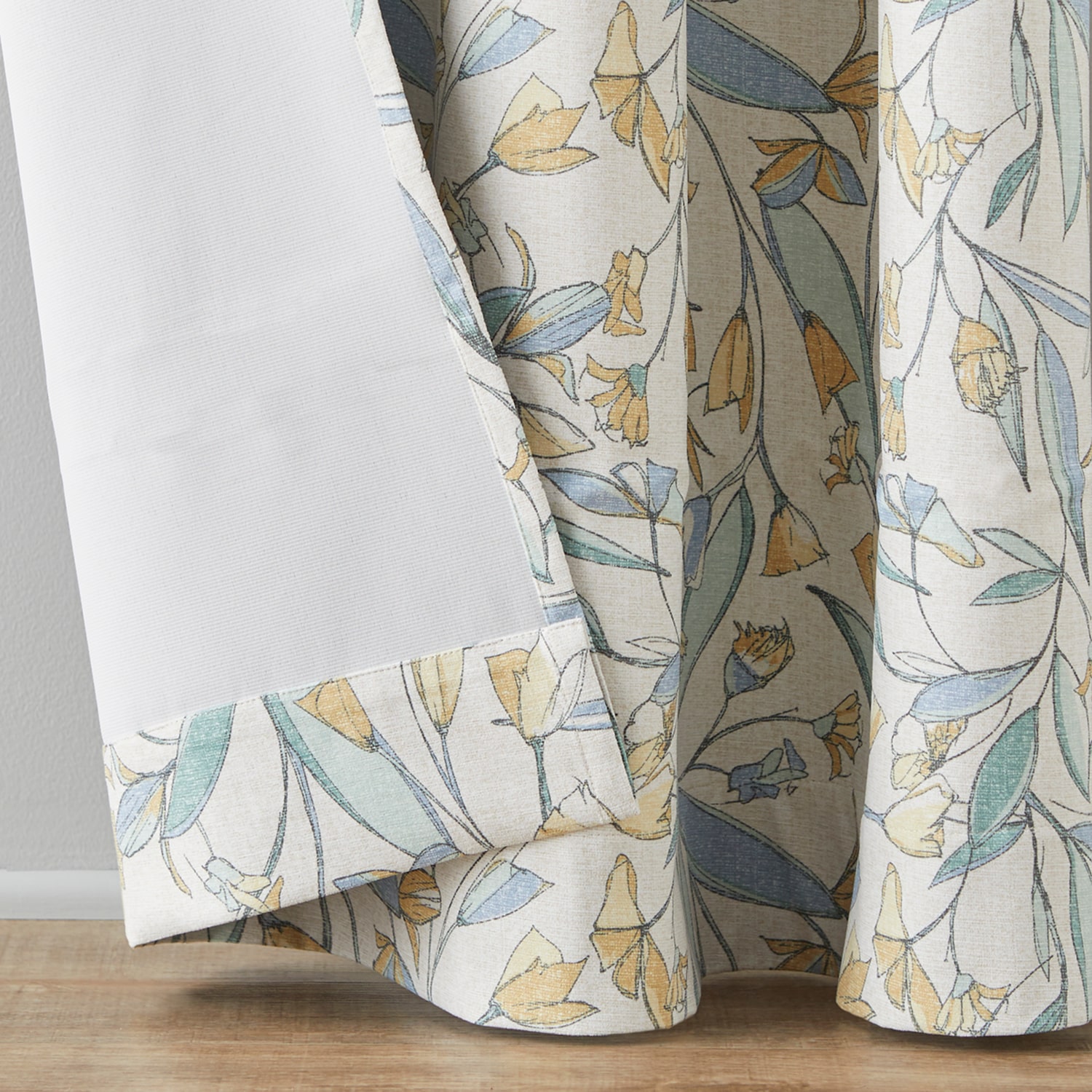 Home Expressions Dalton Floral Grommet Top 100% Blackout Single Curtain Panel