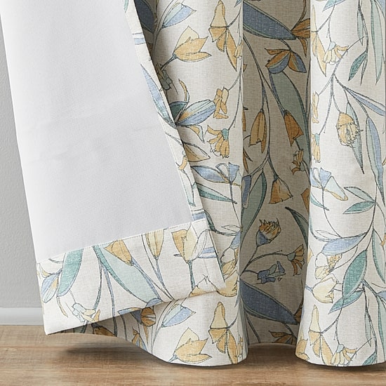 Home Expressions Dalton Floral Grommet Top 100% Blackout Single Curtain Panel