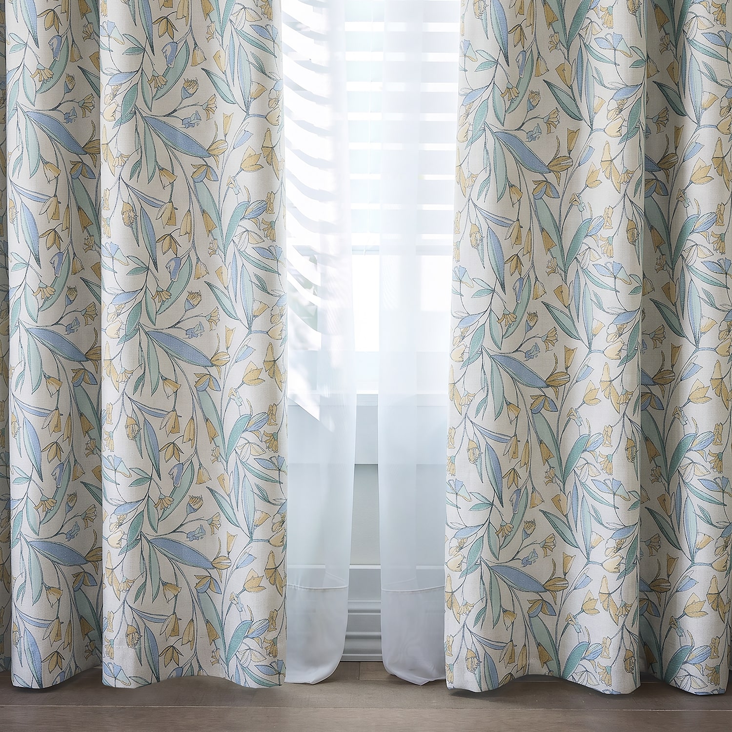 Home Expressions Dalton Floral Grommet Top 100% Blackout Single Curtain Panel
