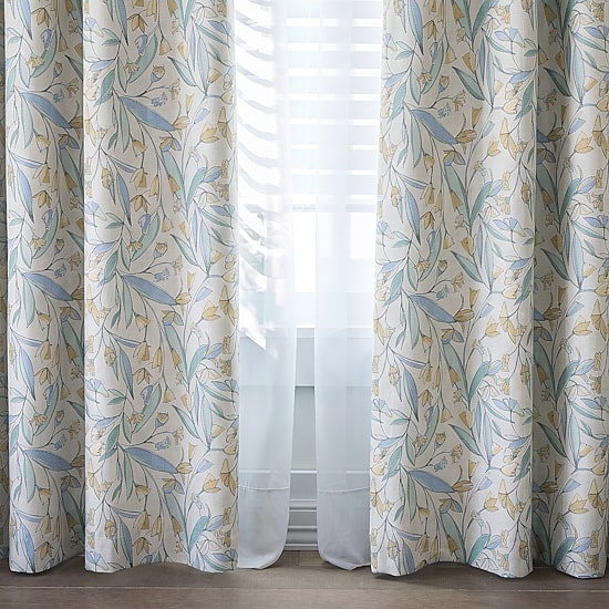 Home Expressions Dalton Floral Grommet Top 100% Blackout Single Curtain Panel