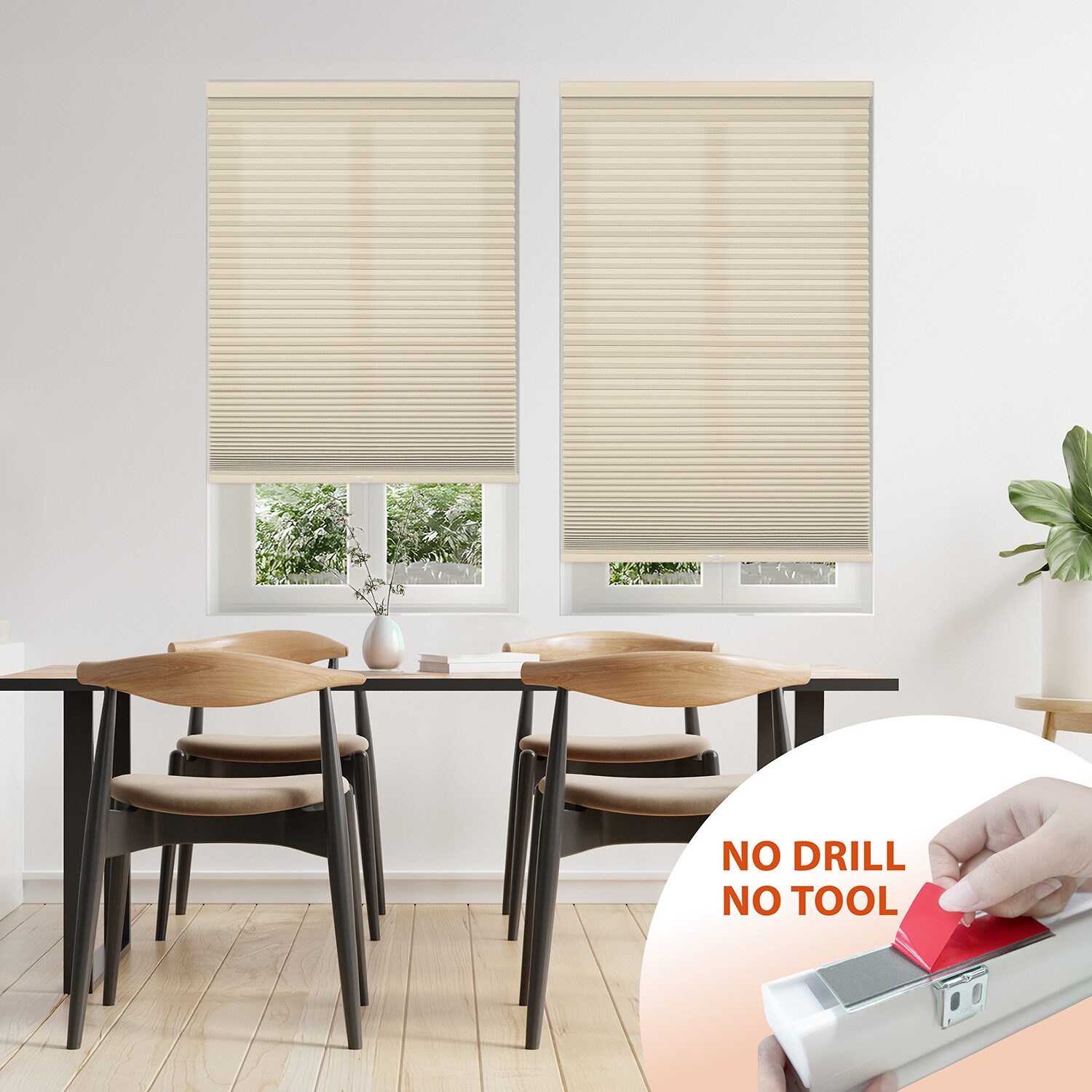 Eco Estates Ez Stick No Tool 1.5" Cut-To-Width Cordless Light-Filtering Cellular Shade