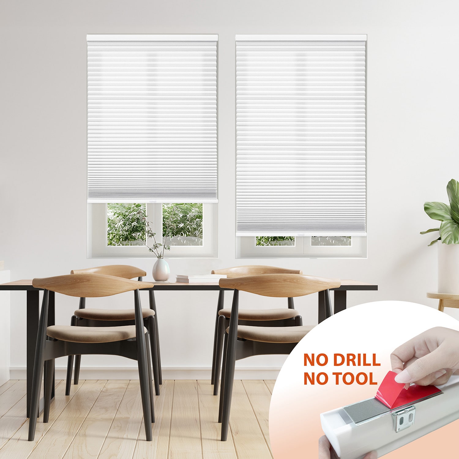 Eco Estates Ez Stick No Tool 1.5" Cut-To-Width Cordless Light-Filtering Cellular Shade