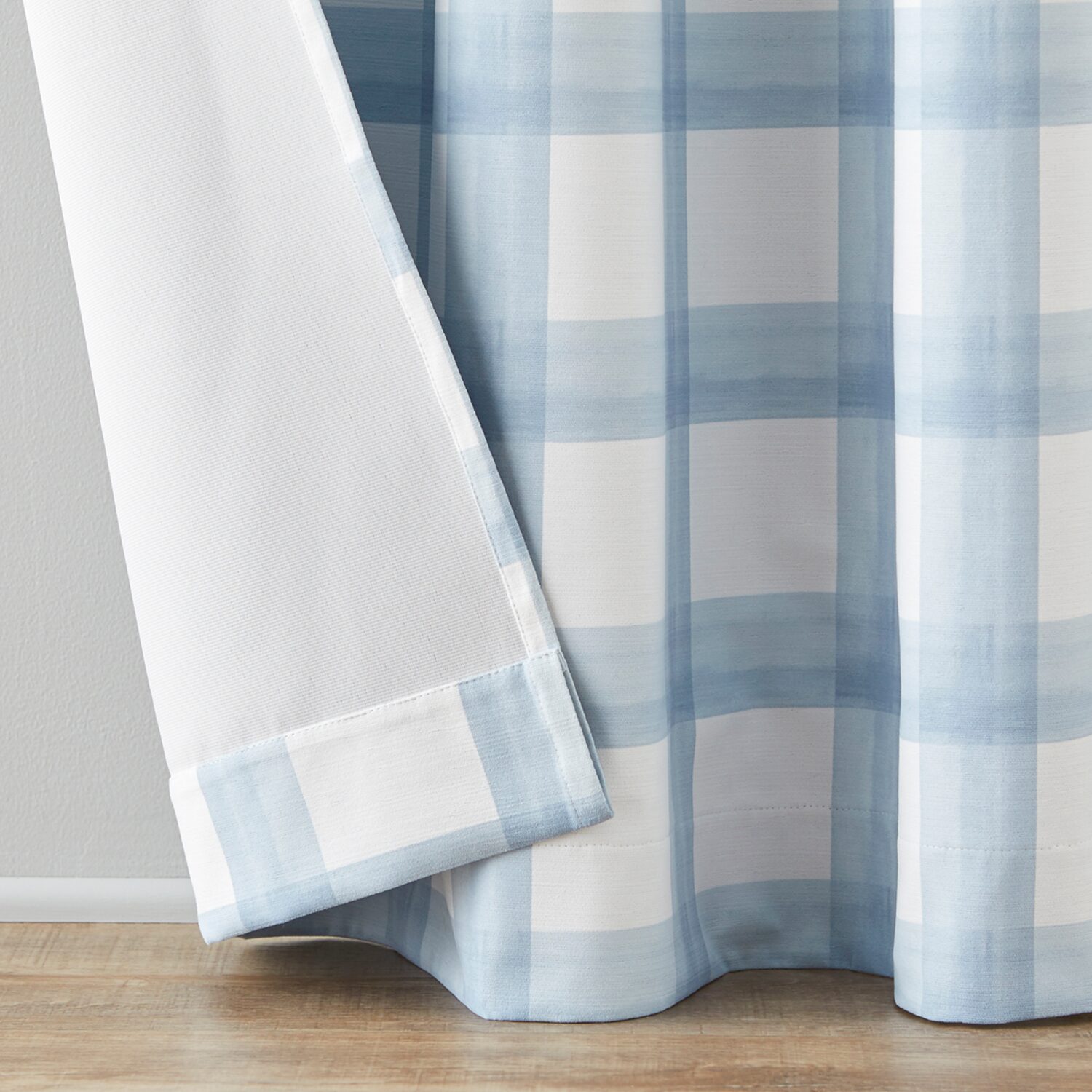 Home Expressions Dalton Gingham Grommet Top 100% Blackout Single Curtain Panel