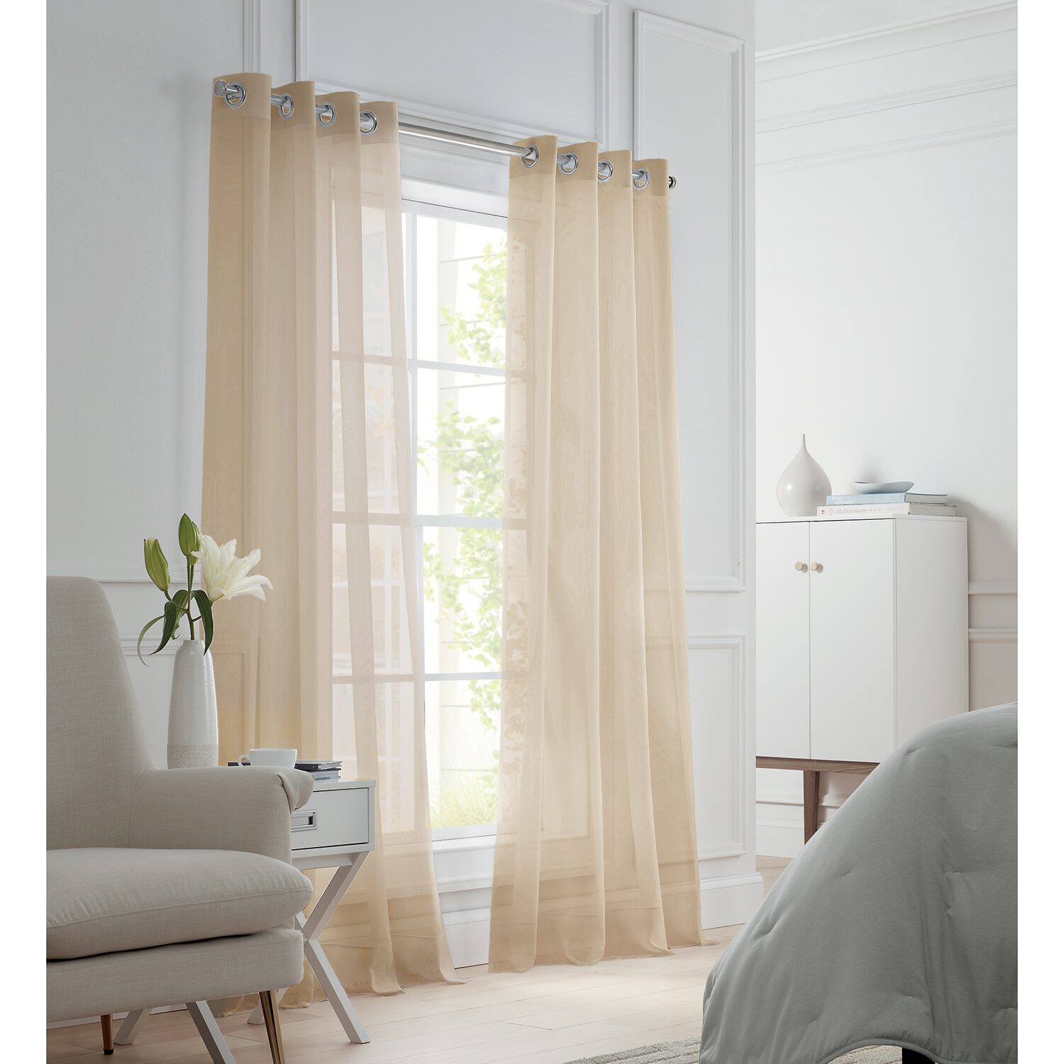 Liz Claiborne Lisette Rod Pocket Sheer Single Curtain Panel