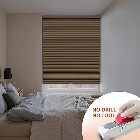 Eco Estates Ez Stick No Tool 1.5" Cut-To-Width Cordless 100% Blackout Cellular Shade