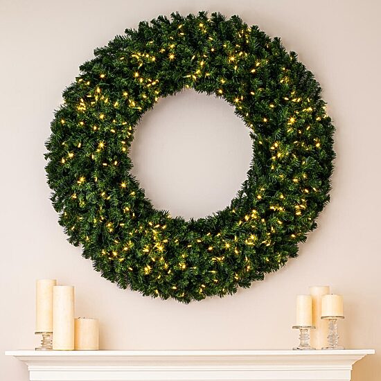 Vickerman 60" Douglas Fir Christmas Wreath with 200 Warm White LED Lights"