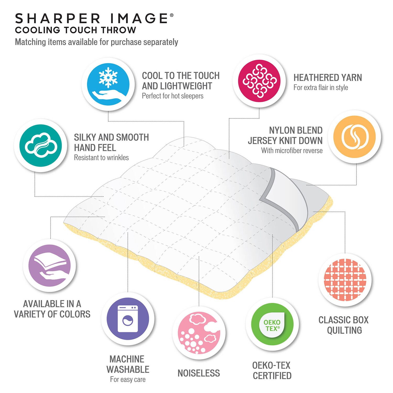 Sharper Image Cooling Touch Down Alternative Throw