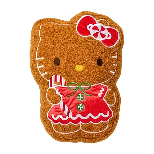 Hello Kitty Gingerbread  Throw Pillow In Brown