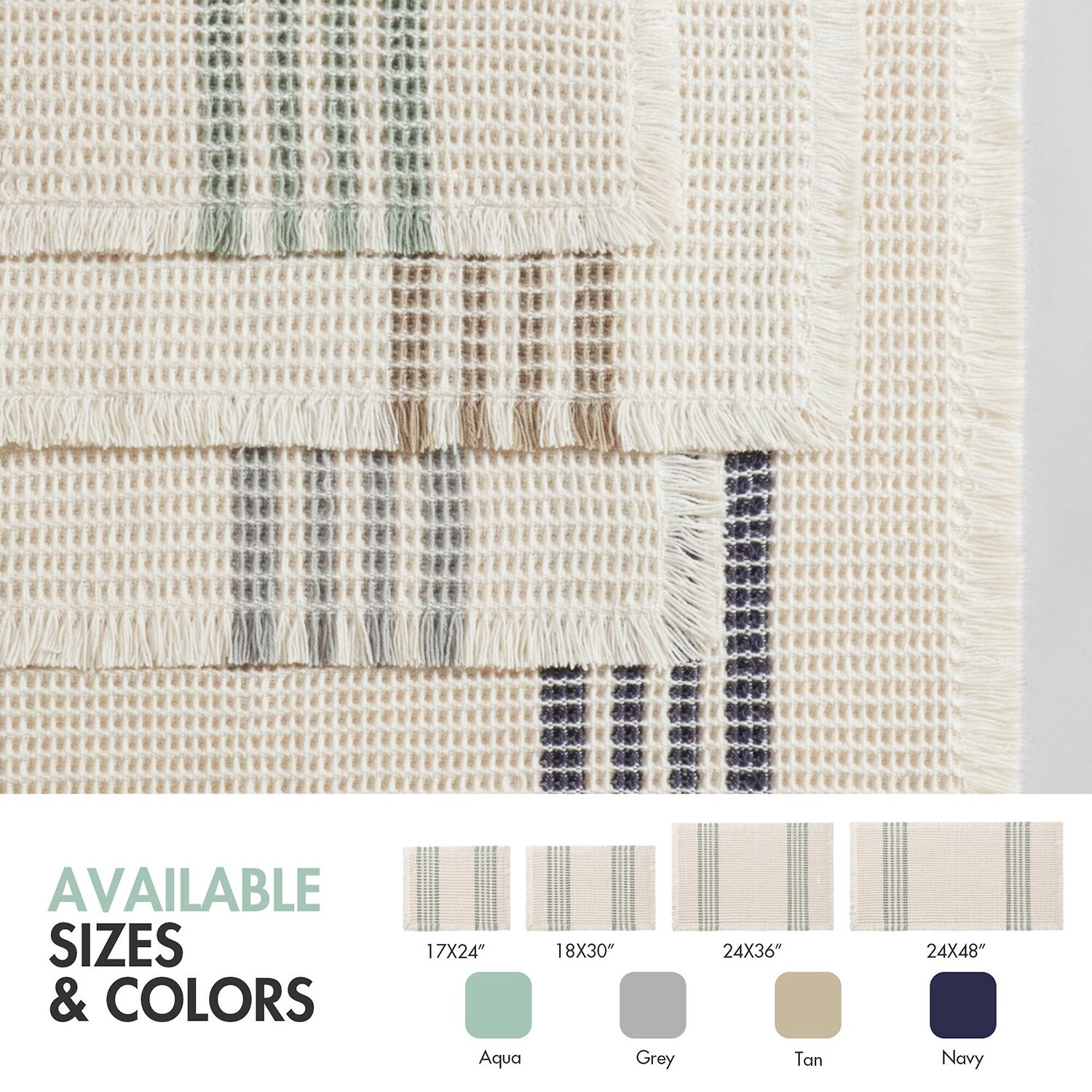 Madison Park Millstreet Waffle Weave Bath Rug