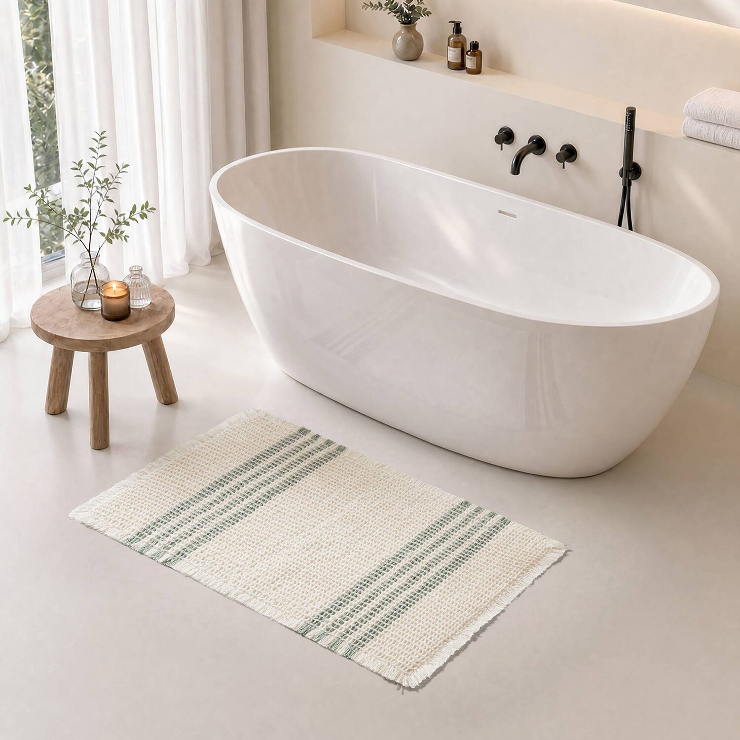 Madison Park Millstreet Waffle Weave Bath Rug