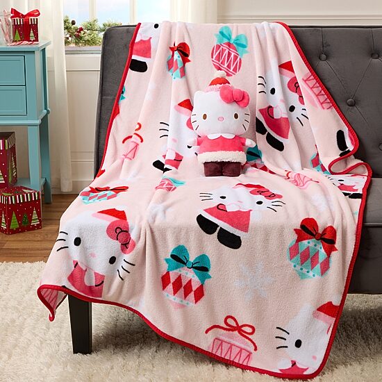 Merry Bows Hello Kitty Washable Lightweight Throw