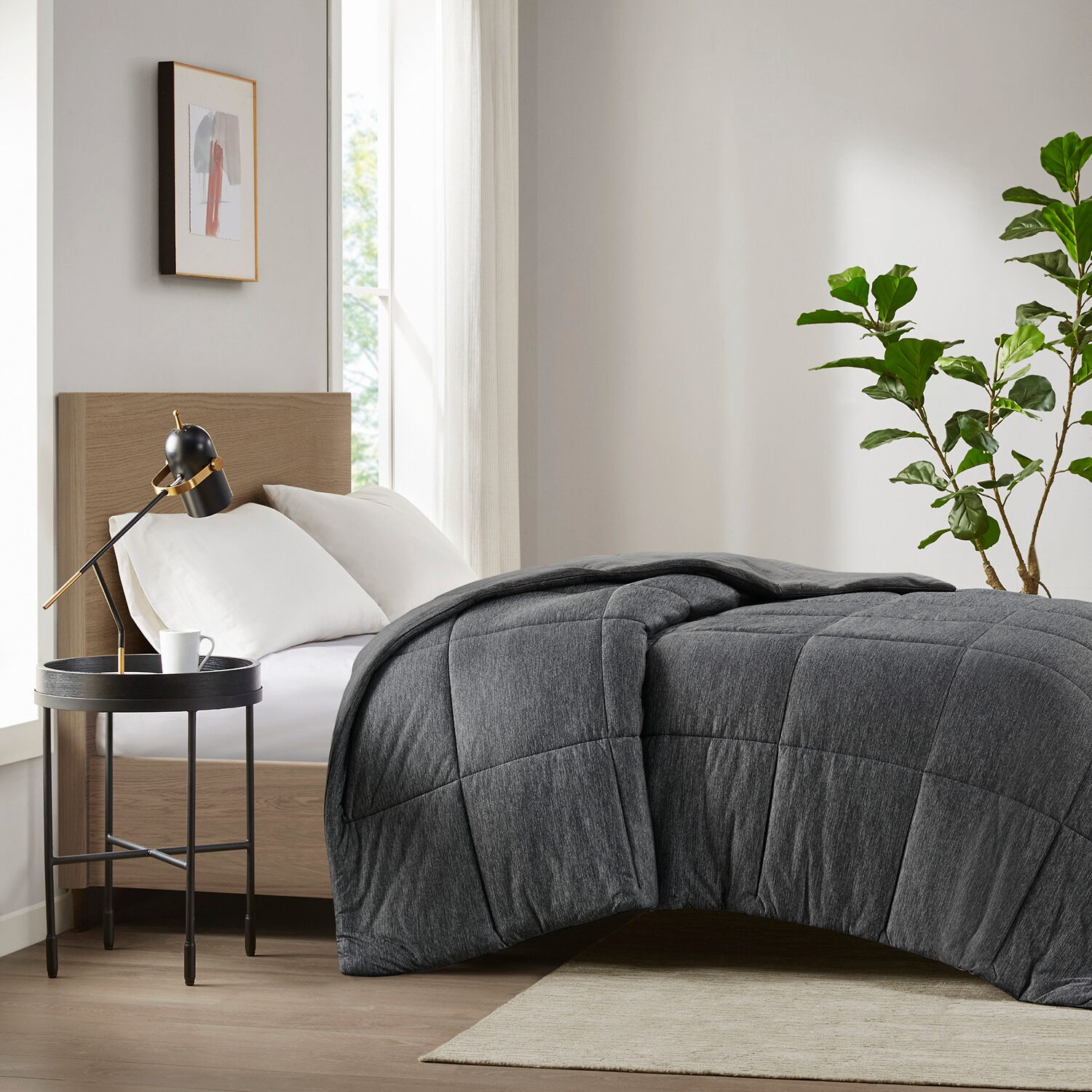 Intelligent Design Comfort Cool Jersey Knit Oversized Down Alternative Comforter