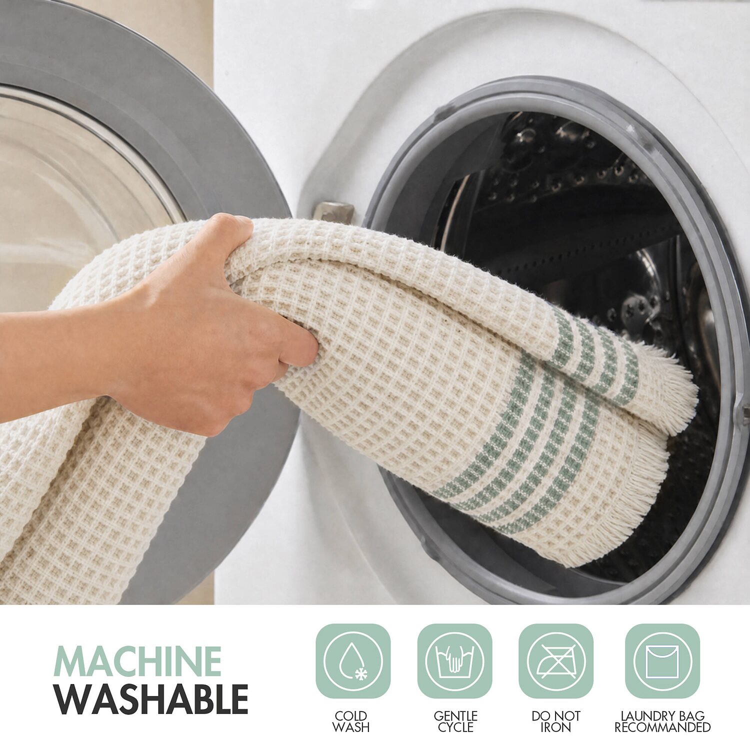 Madison Park Millstreet Waffle Weave Bath Rug
