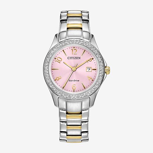 Citizen Classic Eco Womens Two Tone Stainless Steel Bracelet Watch Fe1146-71x In Yellow