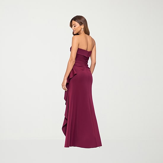 DJ Jaz Womens Straight Neck Sleeveless Evening Gown