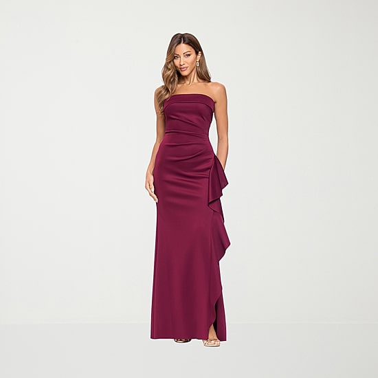 DJ Jaz Womens Straight Neck Sleeveless Evening Gown