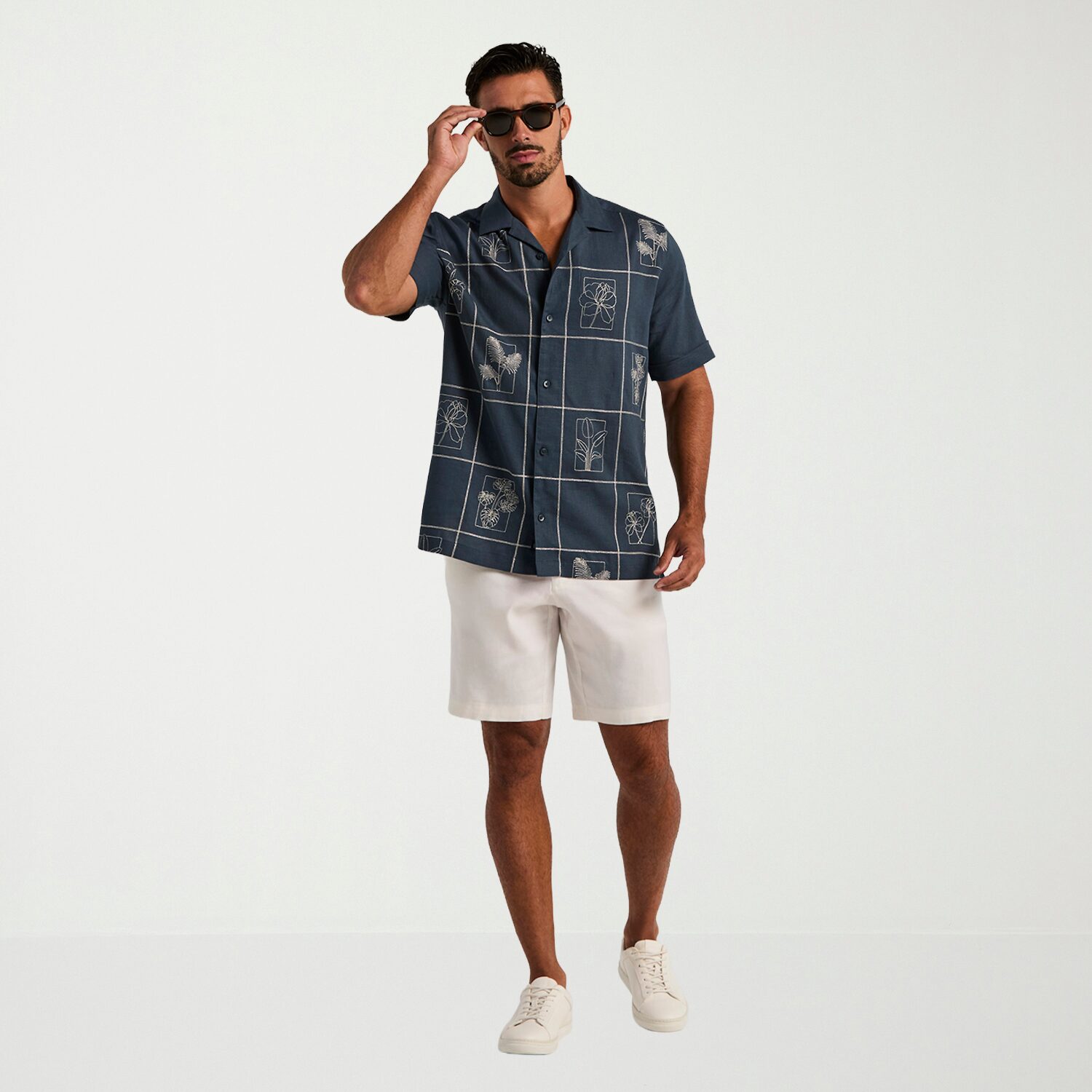 Cubavera Mens Short Sleeve Regular Fit Button-Down Shirt