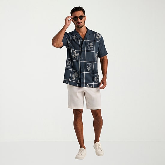 Cubavera Mens Short Sleeve Regular Fit Button-Down Shirt