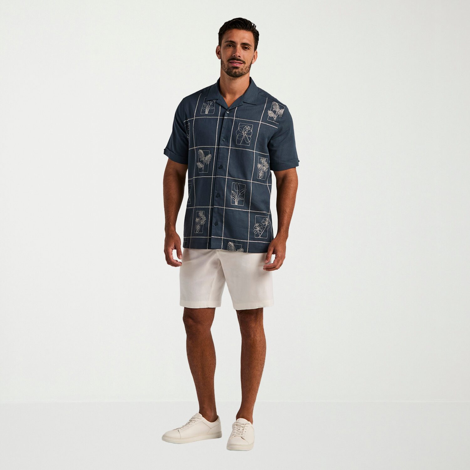 Cubavera Mens Short Sleeve Regular Fit Button-Down Shirt