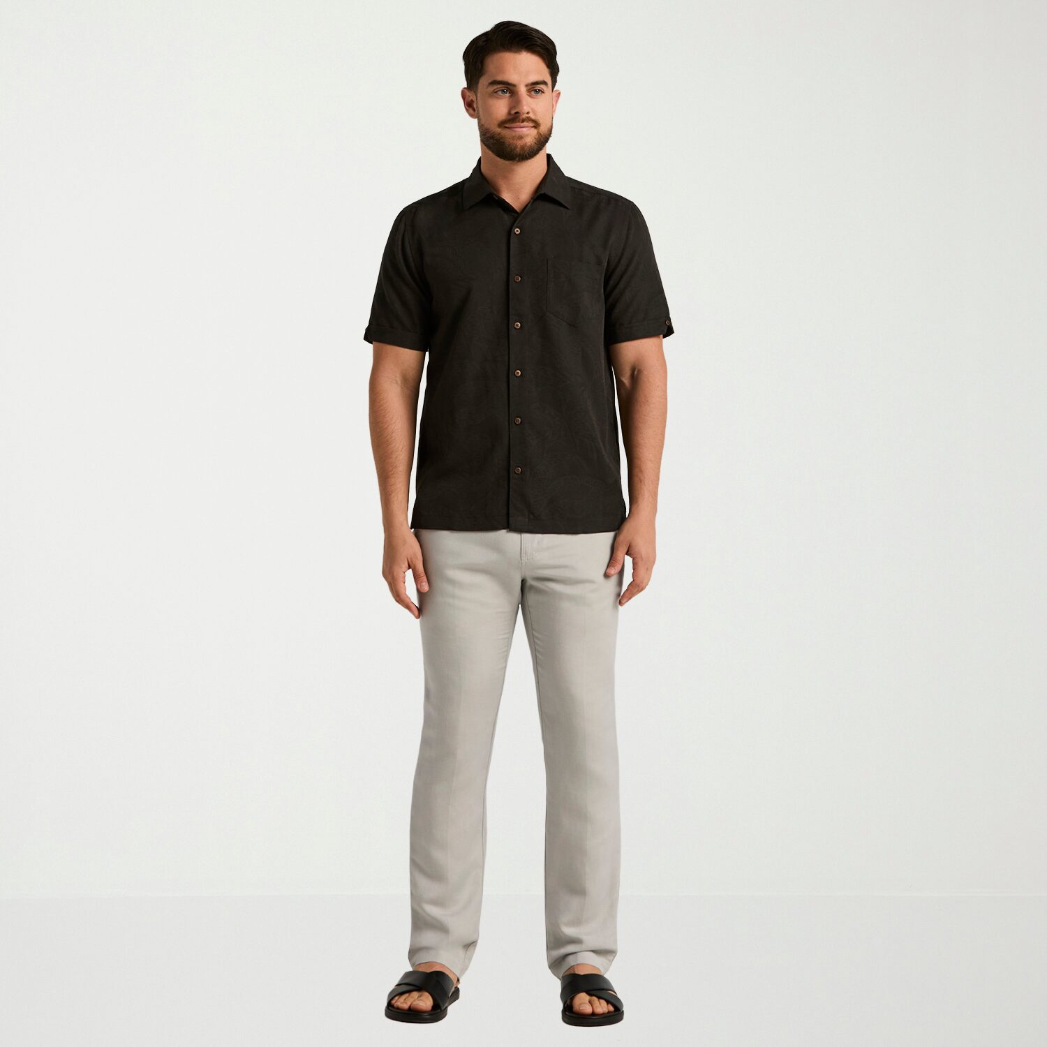 Cubavera Mens Short Sleeve Regular Fit Button-Down Shirt