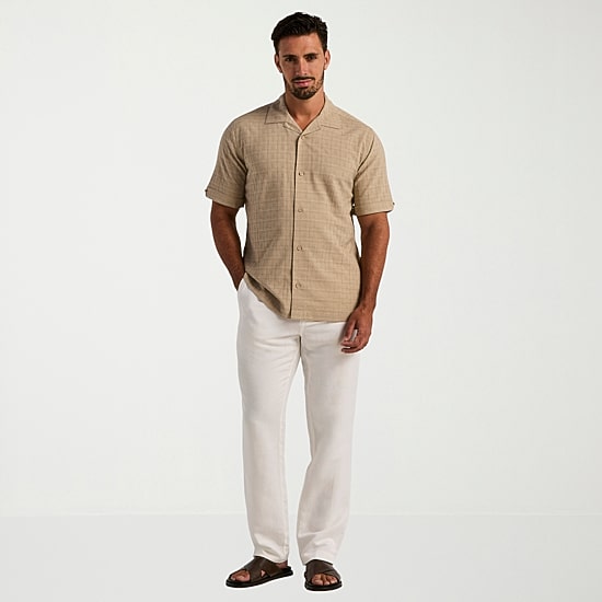 Cubavera Mens Short Sleeve Regular Fit Button-Down Shirt