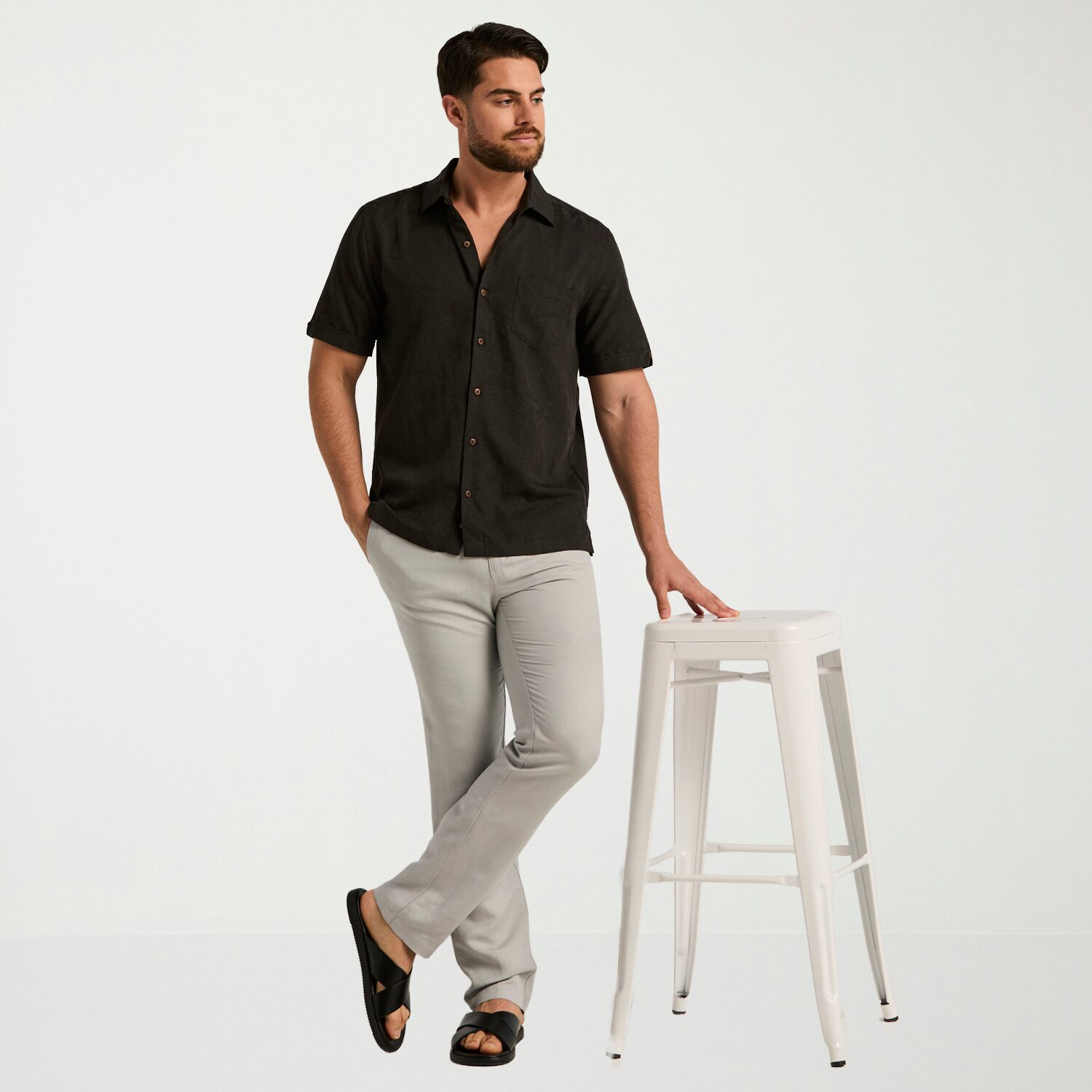 Cubavera Mens Short Sleeve Regular Fit Button-Down Shirt