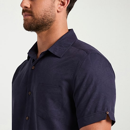 Cubavera Mens Short Sleeve Regular Fit Button-Down Shirt