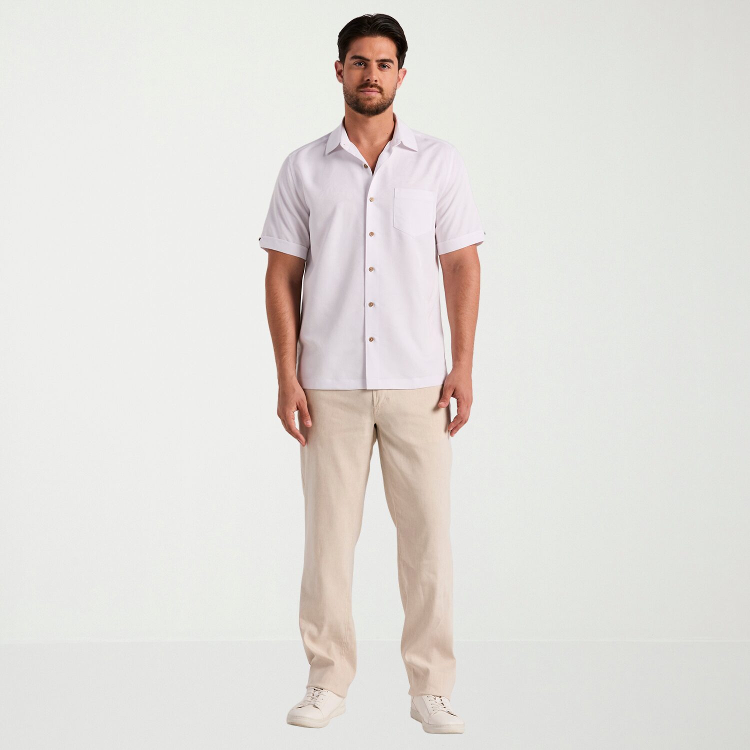 Cubavera Mens Short Sleeve Regular Fit Button-Down Shirt