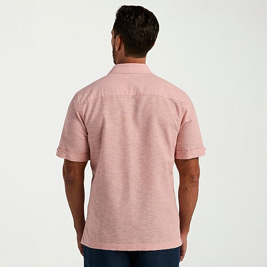 Cubavera Mens Short Sleeve Regular Fit Button-Down Shirt