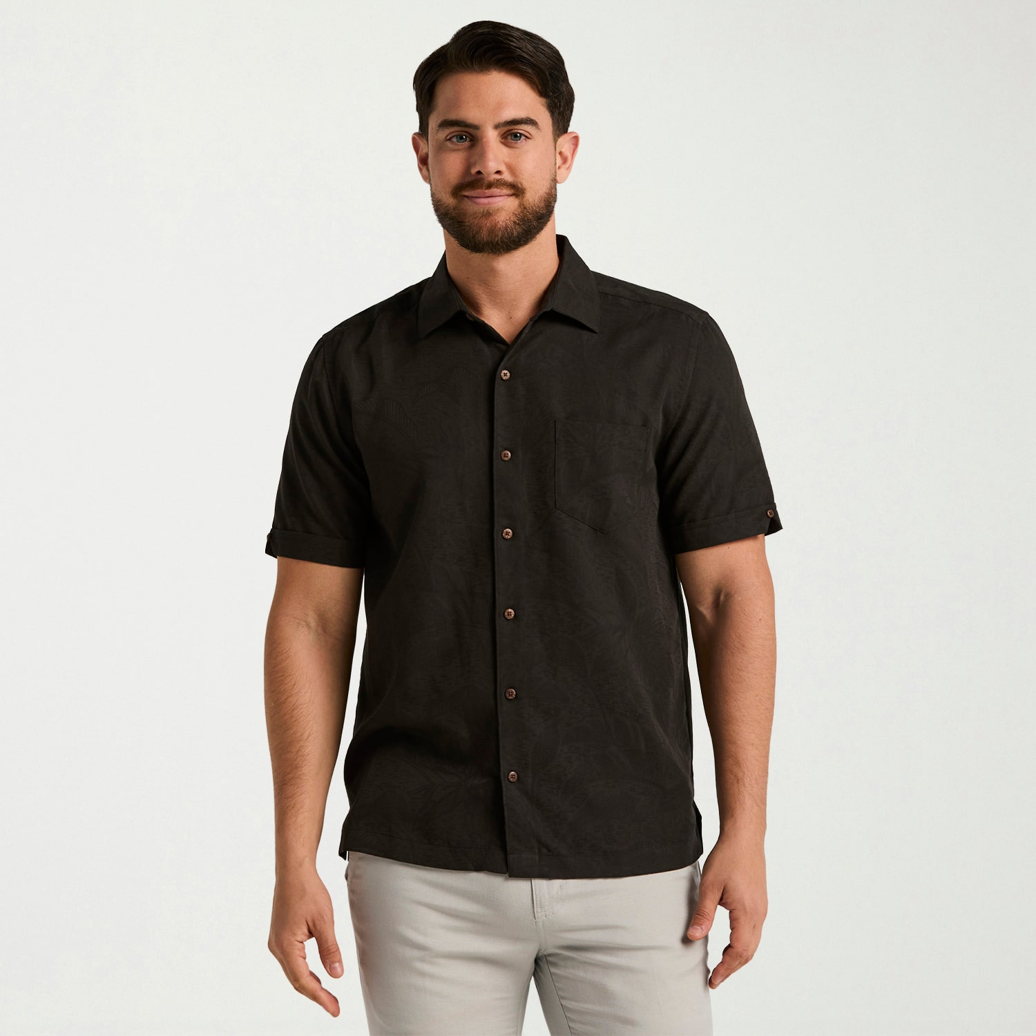 Cubavera Mens Short Sleeve Regular Fit Button-Down Shirt