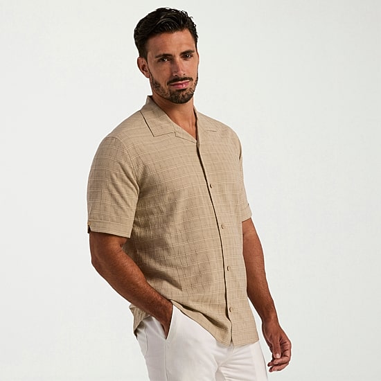 Cubavera Mens Short Sleeve Regular Fit Button-Down Shirt
